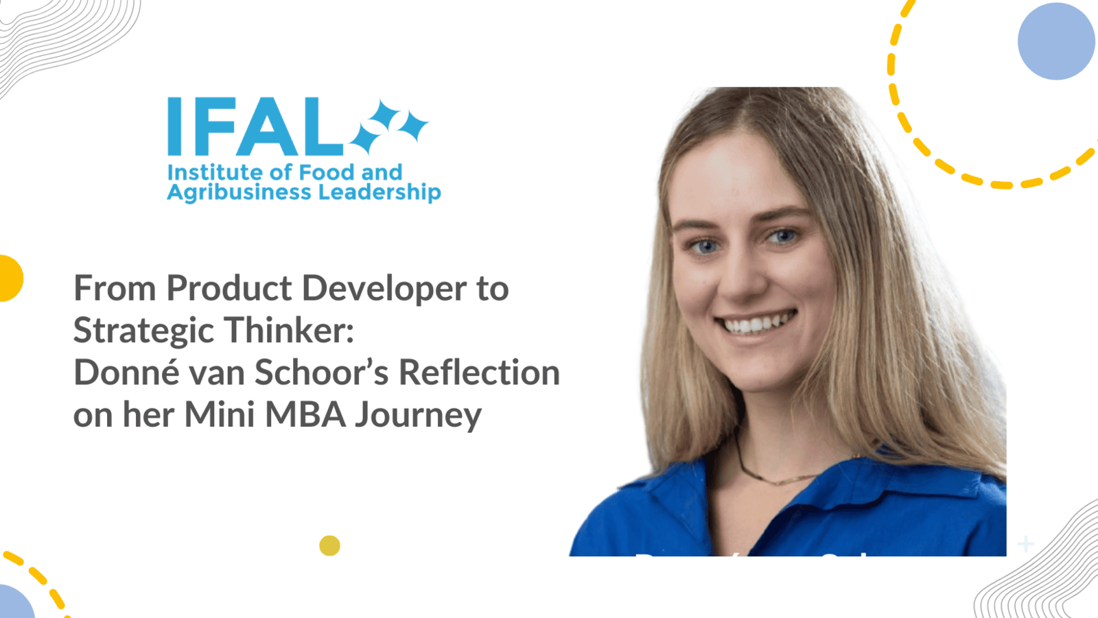 From product developer to strategic thinker donne van schoors reflection on her mini mba journey