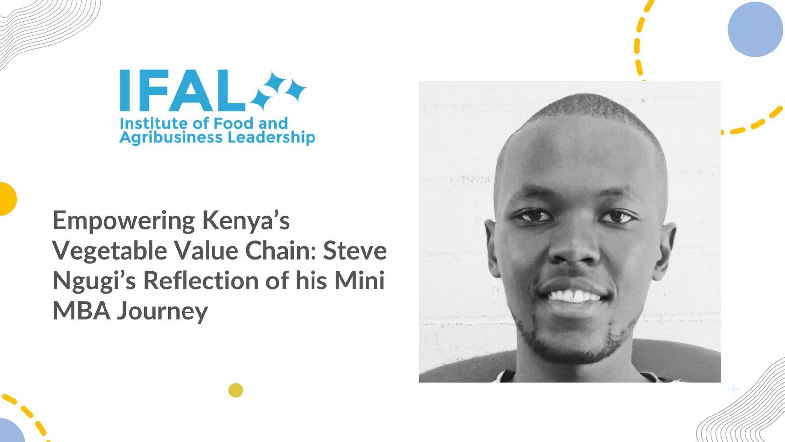 Empowering kenyas vegetable value chain steve nagugis reflection of his mini mba journey